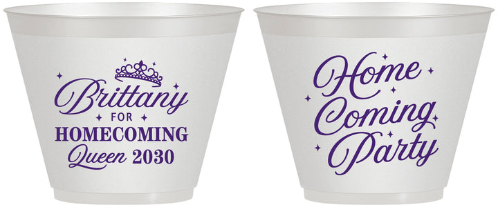 Custom Homecoming 9 oz Wine Frosted Cups - Hoco Queen Vote | 330022