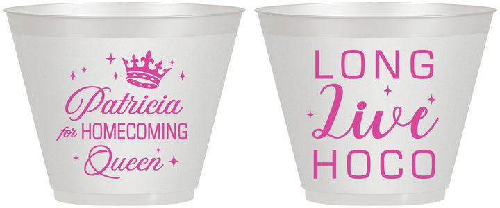 Custom Homecoming 9 oz Wine Frosted Cups - Hoco Queen Vote | 330026