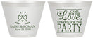 Custom Wedding 9 oz Wine Frosted Cups - Love Party | 331