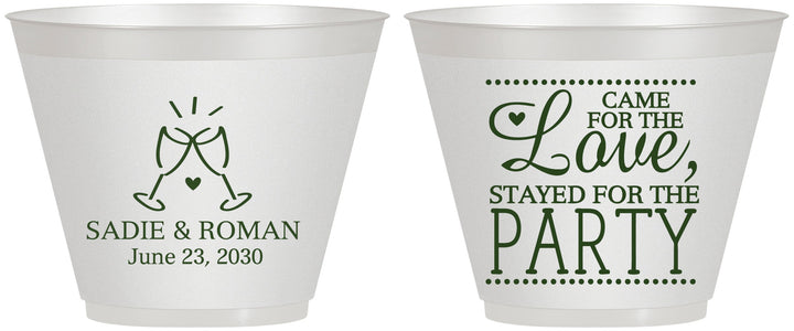 Custom Wedding 9 oz Wine Frosted Cups - Love Party | 331