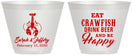 Custom Wedding 9 oz Wine Frosted Cups - Crawfish Boil | 335