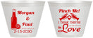 Custom Wedding 9 oz Wine Frosted Cups - Crawfish Boil Pinch Me | 337