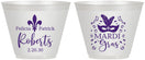 Custom Wedding 9 oz Wine Frosted Cups - Mardi Gras | 339