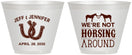 Custom Wedding 9 oz Wine Frosted Cups - Horseshoe | 340