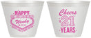 Custom 21st Birthday 9 oz Wine Frosted Cups - Vegas | 340007