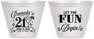 Custom 21st Birthday 9 oz Wine Frosted Cups - Let The Fun Begin | 340009