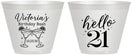 Custom 21st Birthday 9 oz Wine Frosted Cups - Hello Twenty One | 340011