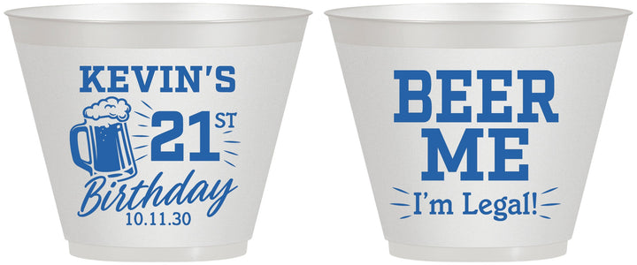 Custom 21st Birthday 9 oz Wine Frosted Cups - Beer Me I Am Legal | 340014
