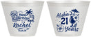 Custom 21st Birthday 9 oz Wine Frosted Cups - Aloha Hawaii | 340016