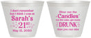 Custom 21st Birthday 9 oz Wine Frosted Cups - Candles Cake Drunk | 340017