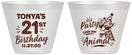 Custom 21st Birthday 9 oz Wine Frosted Cups - Party Like An Animal Giraffe | 340022