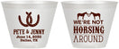 Custom Wedding 9 oz Wine Frosted Cups - Horseshoe | 342