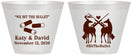Custom Wedding 9 oz Wine Frosted Cups - We Bit The Bullet | 343