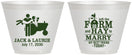 Custom Wedding 9 oz Wine Frosted Cups - Left The Farm Tractor | 347