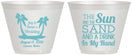 Custom Wedding 9 oz Wine Frosted Cups - Beach | 350