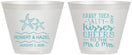 Custom Wedding 9 oz Wine Frosted Cups - Sandy Feet Salty Kisses | 356