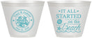 Custom Wedding 9 oz Wine Frosted Cups - Started On The Beach | 362