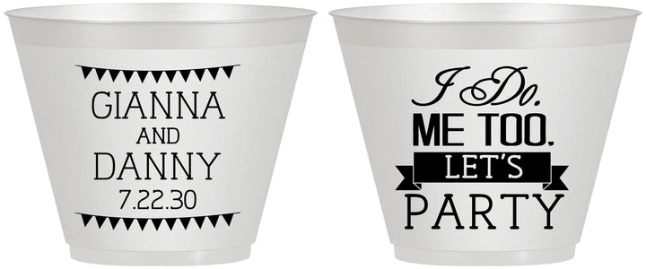 Custom Wedding 9 oz Wine Frosted Cups - I Do Me Too | 363