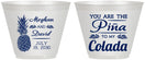 Custom Wedding 9 oz Wine Frosted Cups - Pina Colada | 364