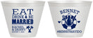 Custom Wedding 9 oz Wine Frosted Cups - Eat Drink Be Married | 367