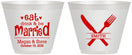 Custom Wedding 9 oz Wine Frosted Cups - Eat Drink Be Married | 368
