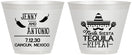 Custom Wedding 9 oz Wine Frosted Cups - Fiesta Siesta Tequila Repeat | 369