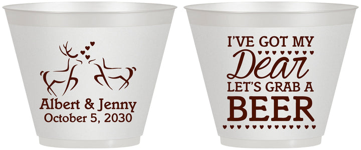 Custom Wedding 9 oz Wine Frosted Cups - Dear Beer | 372