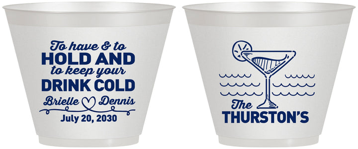 Custom Wedding 9 oz Wine Frosted Cups - To Have And To Hold | 375