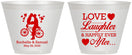 Custom Wedding 9 oz Wine Frosted Cups - Love Laughter Happily | 376