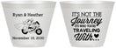 Custom Wedding 9 oz Wine Frosted Cups - Journey Traveling With | 385