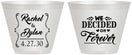 Custom Wedding 9 oz Wine Frosted Cups - We Decided On Forever | 386