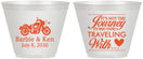 Custom Wedding 9 oz Wine Frosted Cups - Journey Traveling With | 388
