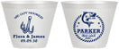 Custom Wedding 9 oz Wine Frosted Cups - We Got Hooked Fish | 392