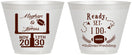 Custom Wedding 9 oz Wine Frosted Cups - Football | 394