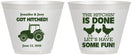 Custom Wedding 9 oz Wine Frosted Cups - Got Hitched Tractor | 397