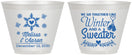 Custom Wedding 9 oz Wine Frosted Cups - Christmas Winter | 399