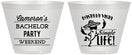Custom Bachelor Party 9 oz Wine Frosted Cups - Hast La Vista Single Life | 40003