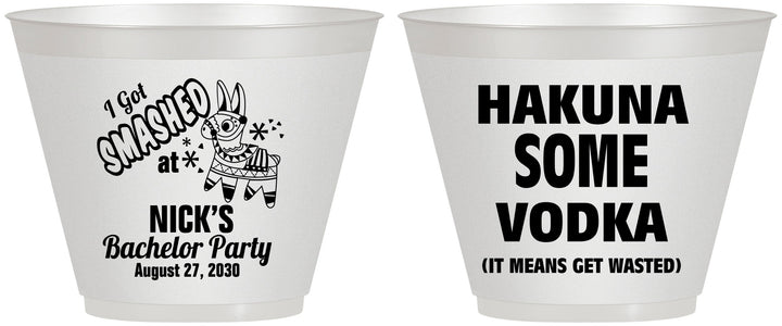 Custom Bachelor Party 9 oz Wine Frosted Cups - Fiesta Mexican | 40004