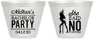 Custom Bachelor Party 9 oz Wine Frosted Cups - She Said No Strip Club | 40005