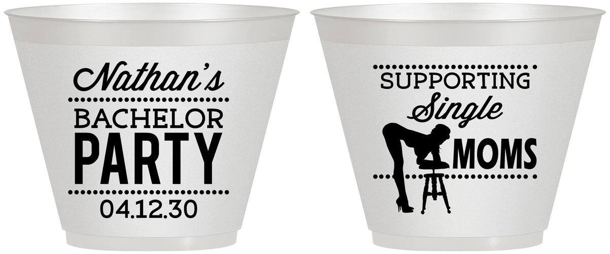 Custom Bachelor Party 9 oz Wine Frosted Cups - Strip Club | 40006