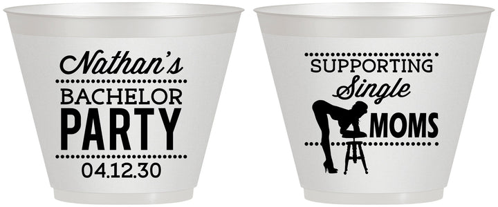 Custom Bachelor Party 9 oz Wine Frosted Cups - Strip Club | 40006