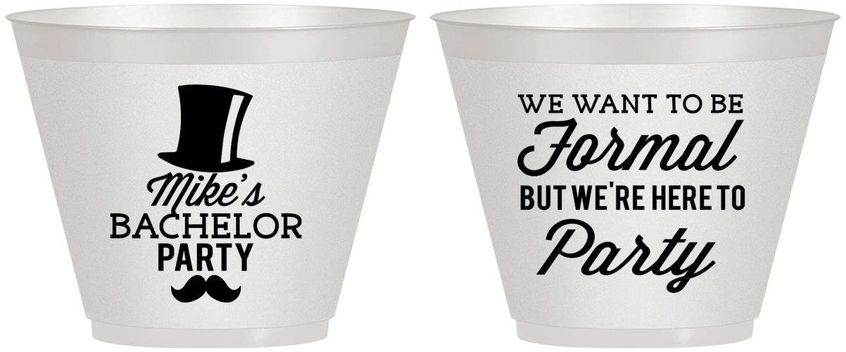 Custom Bachelor Party 9 oz Wine Frosted Cups - Formal | 40007