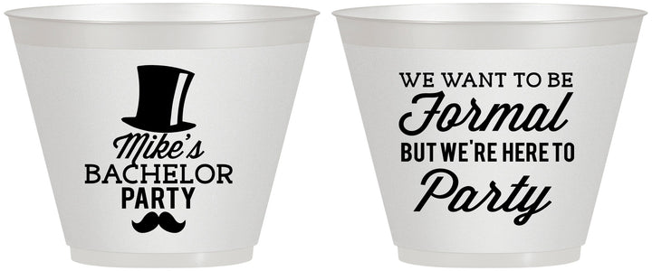 Custom Bachelor Party 9 oz Wine Frosted Cups - Formal | 40007