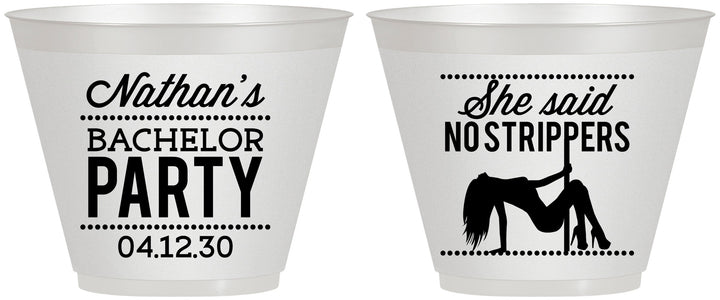 Custom Bachelor Party 9 oz Wine Frosted Cups - Strip Club | 40008