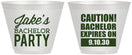 Custom Bachelor Party 9 oz Wine Frosted Cups - Caution Expires On | 40009