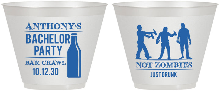 Custom Bachelor Party 9 oz Wine Frosted Cups - Bar Crawl | 40010