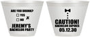 Custom Bachelor Party 9 oz Wine Frosted Cups - Caution Expires On | 40013