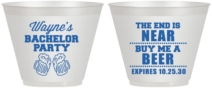 Custom Bachelor Party 9 oz Wine Frosted Cups - Beer | 40014