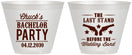 Custom Bachelor Party 9 oz Wine Frosted Cups - Last Stand Wedding Bands | 40015