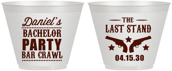 Custom Bachelor Party 9 oz Wine Frosted Cups - The Last Stand | 40016